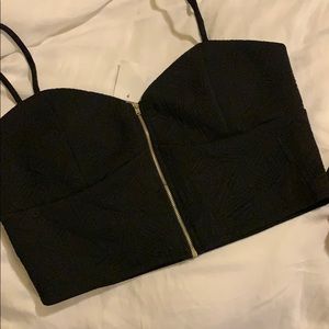 Black Crop Top Charlotte Russe
